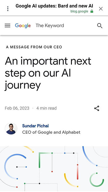 מתוך ההודעה של מנכ"ל גוגל על BARD_GOOGLE_AI