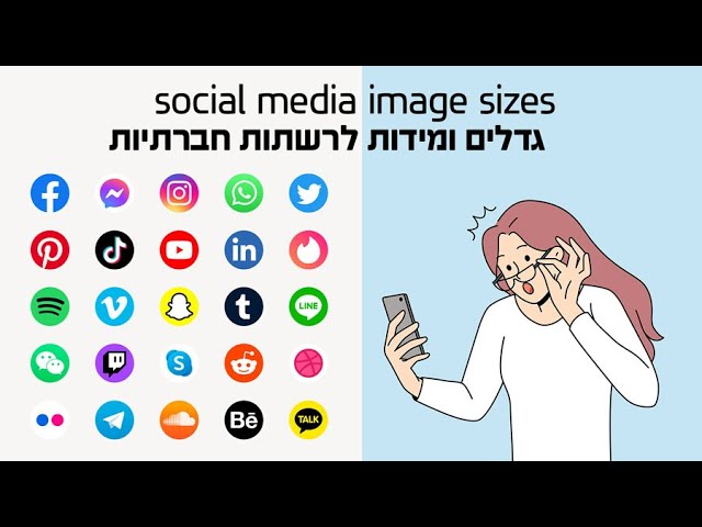מידות \ גדלים לתמונות ברשתות חברתיות (פייסבוק, יוטיוב, אינסטגרם ועוד) לשנת 2023