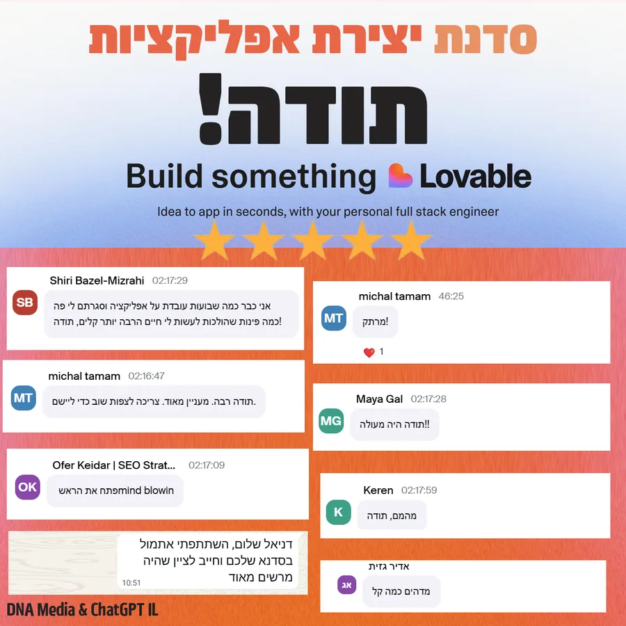 אוסף המלצות על סדנאות AI